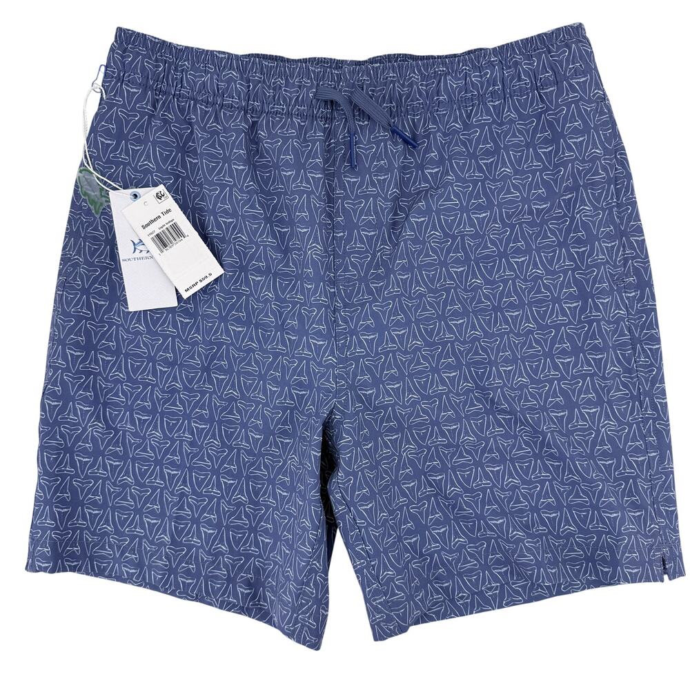 Southern Tide Jaw Breakers Print Swim Trunks Big Boys Size XL 6" Blue
